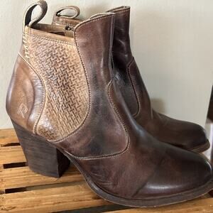 ROAN Brown Charleston Leather Ankle Boots Bed Stu Sz 8.5 Boho Western